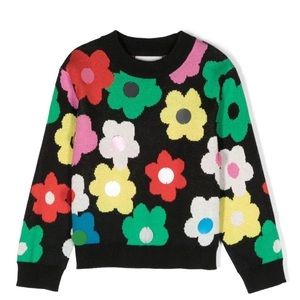 Stella McCartney Kids Floral Intarsia-Knit Sweater